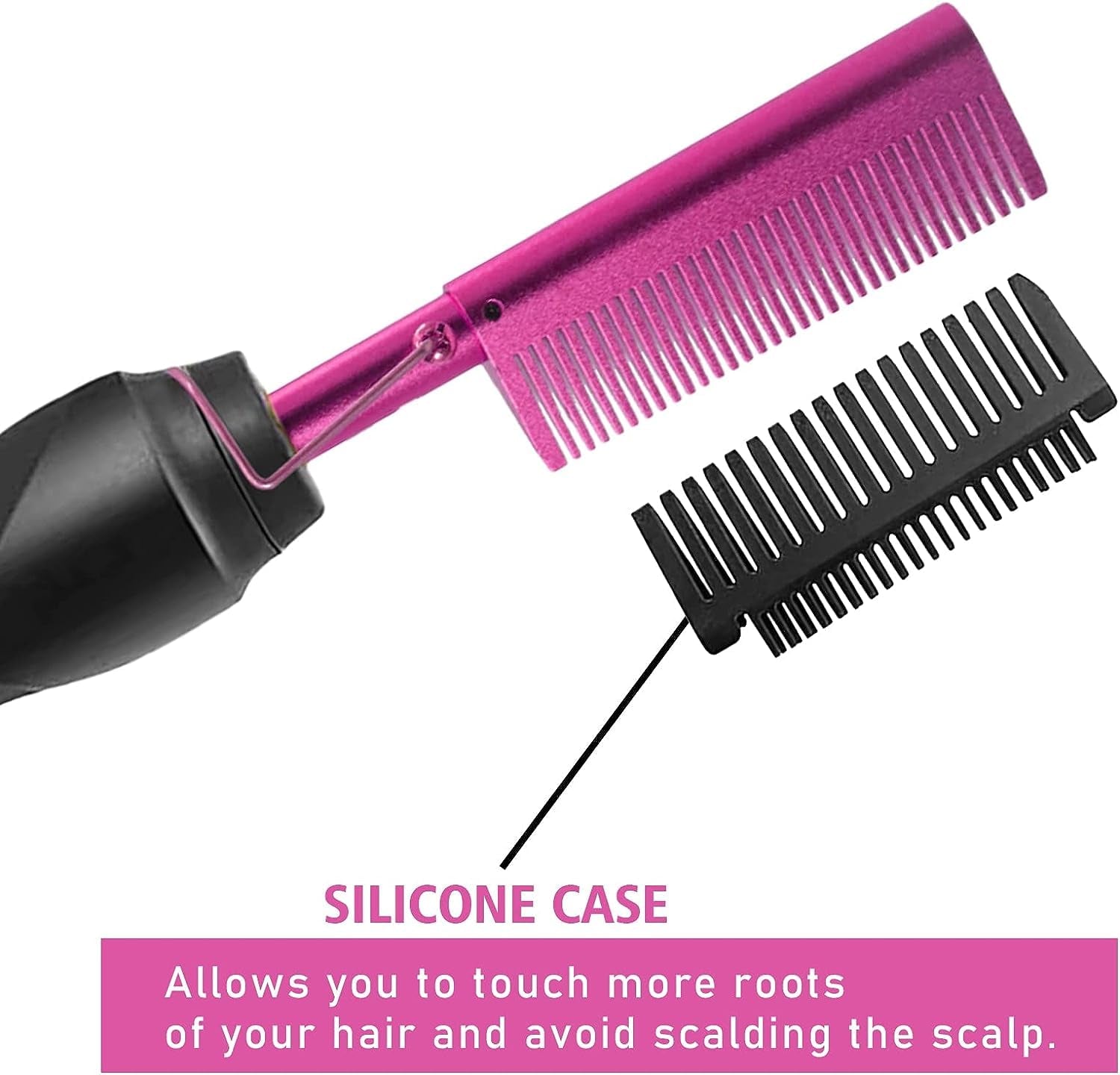 Hot Comb Straightener for Wigs and Natural Hair - Ceramic Electric Hair Straightening Comb, Curling Iron & Pressing Combs Kit