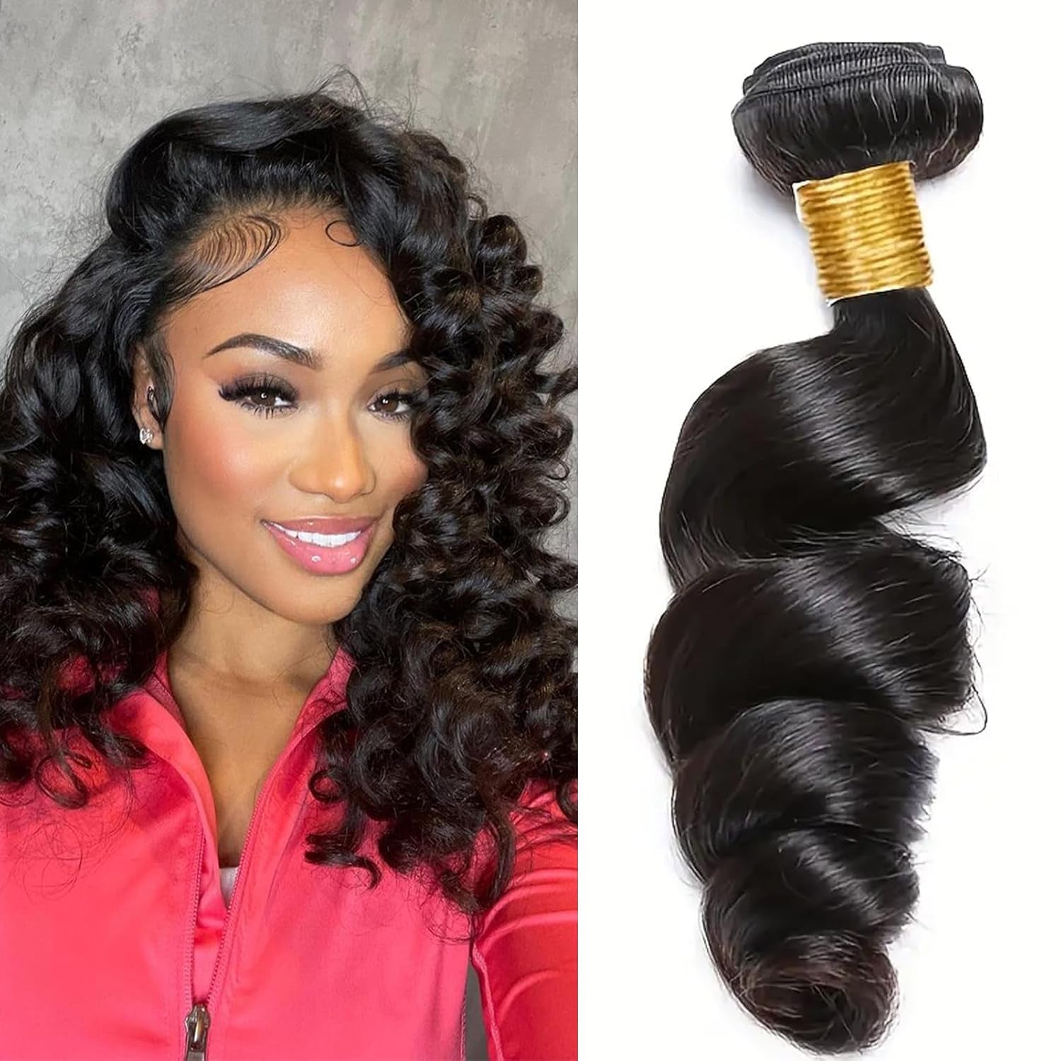 12A Loose Wave Human Hair Single Bundle 20 Inch 100% Unprocessed Brazilian Virgin Hair Weave Bundle Remy Hair Extensions Natural Color for Black Women