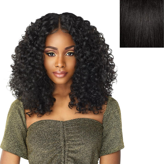 Butta Lace Front Wigs - Butta Unit 5 Glueless Extra Wide 5 Inch Deep Part Synthetic Wig Preplucked Hairline Hd Lace with Babyhair - Butta Unit 5 (1B OFFBLACK)