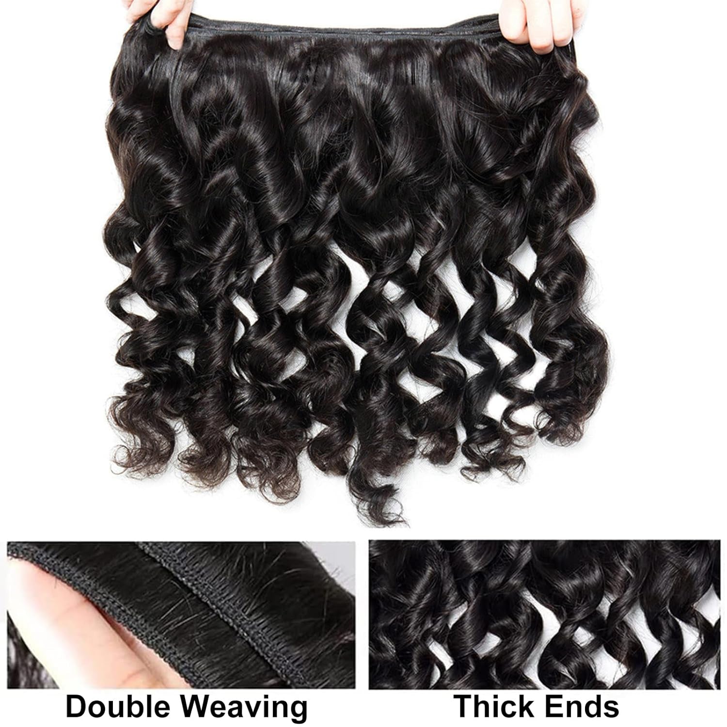 12A Loose Wave Human Hair Single Bundle 20 Inch 100% Unprocessed Brazilian Virgin Hair Weave Bundle Remy Hair Extensions Natural Color for Black Women