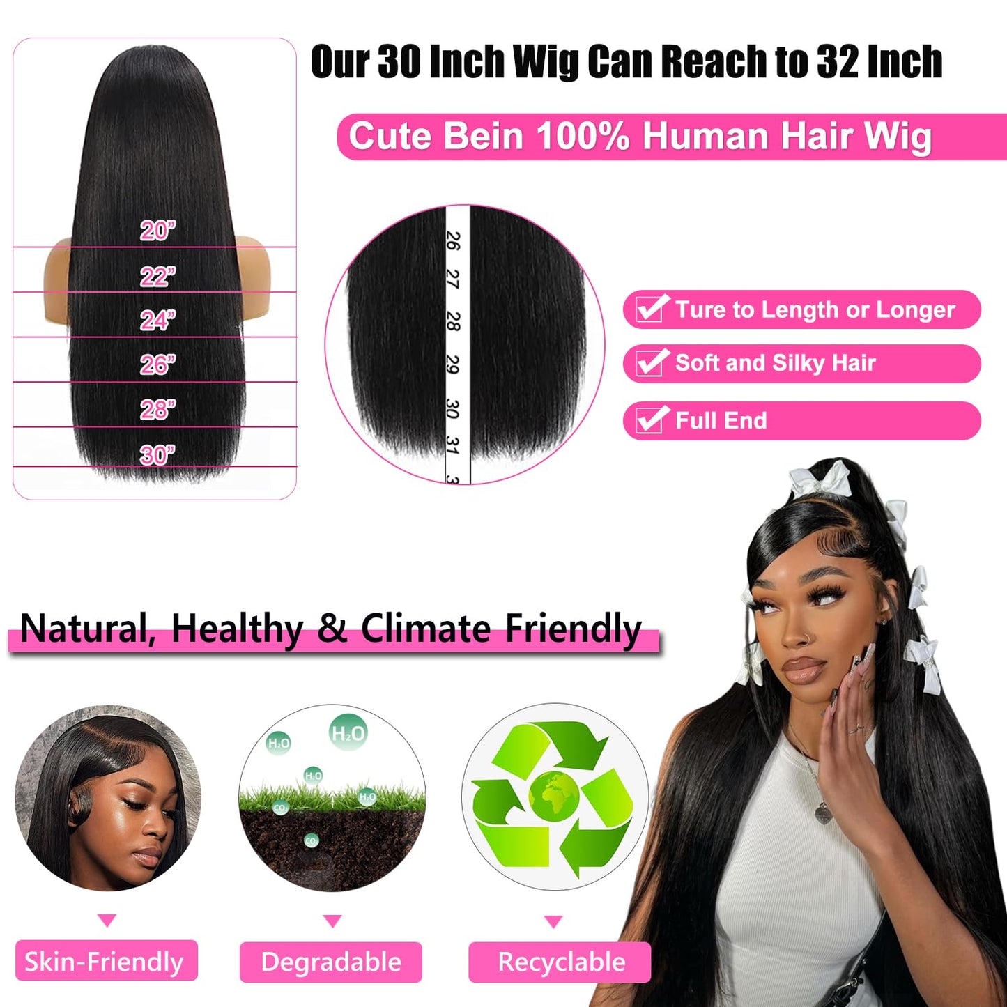 250% Density 30 Inch 13X6 Lace Front Wigs Human Hair Straight HD Transparent Lace Front Human Hair Wigs for Black Women Glueless Wigs Human Hair Pre Plucked with Baby Hair