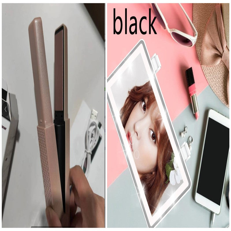 Hair Straightener Cordless Usb Hair Straightener Mini Ceramics Hair Curler 3 Constant Temperature Portable Flat Iron for Travel