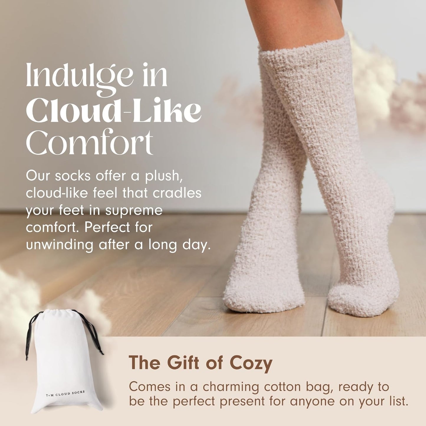 Warm & Cozy Ultra-Luxe Cloud Sock for Women & Men - Super Soft Luxurious Fabric Sleep Socks