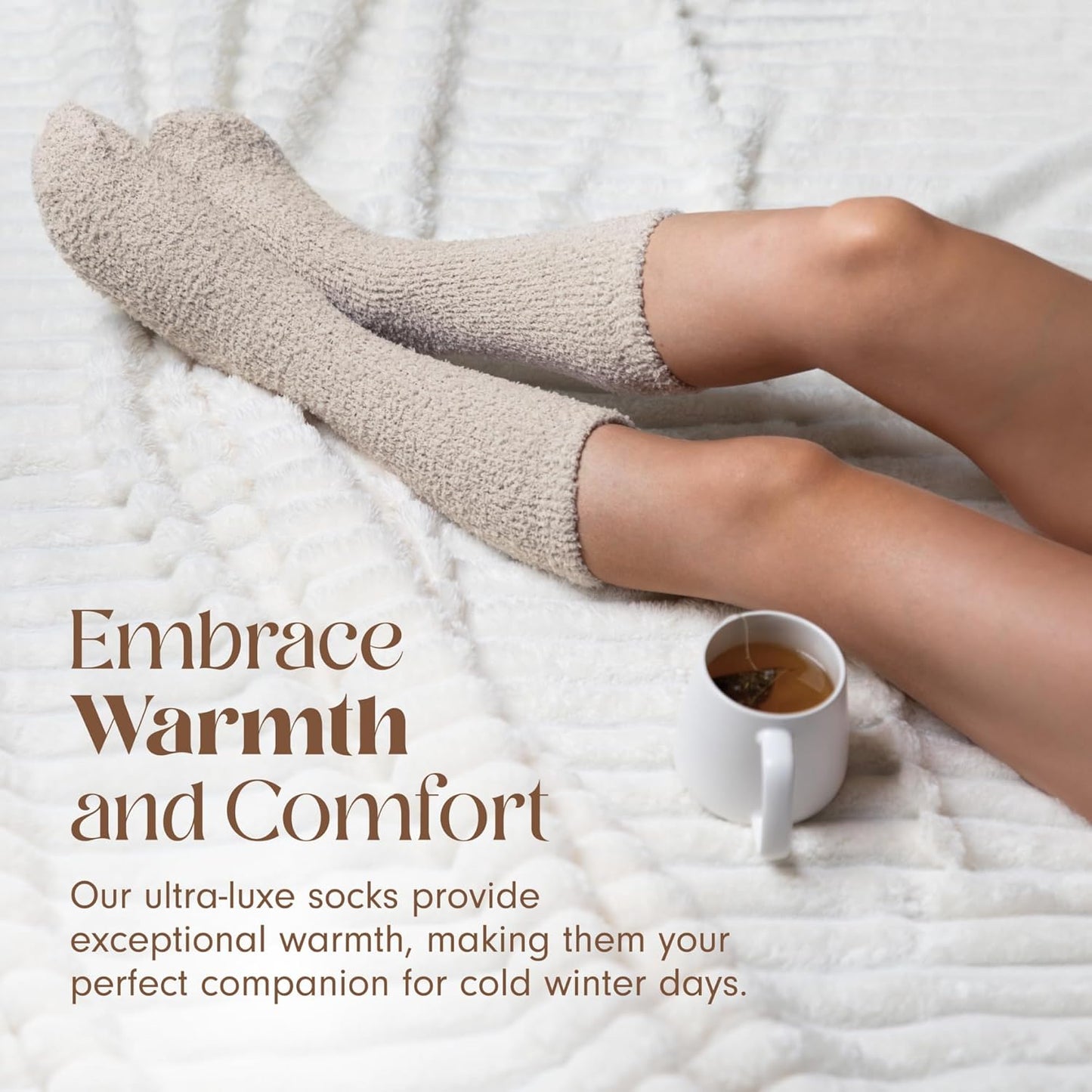 Warm & Cozy Ultra-Luxe Cloud Sock for Women & Men - Super Soft Luxurious Fabric Sleep Socks