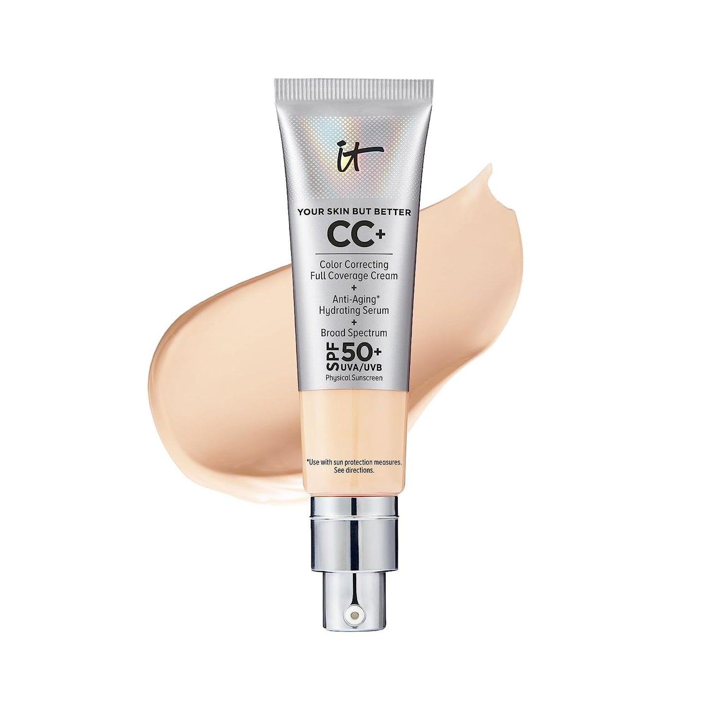 Your Skin but Better CC+ Cream - Color Correcting Cream, Full-Coverage Foundation, Hydrating Serum & SPF 50+ Sunscreen - Natural Finish - 1.08 Fl Oz