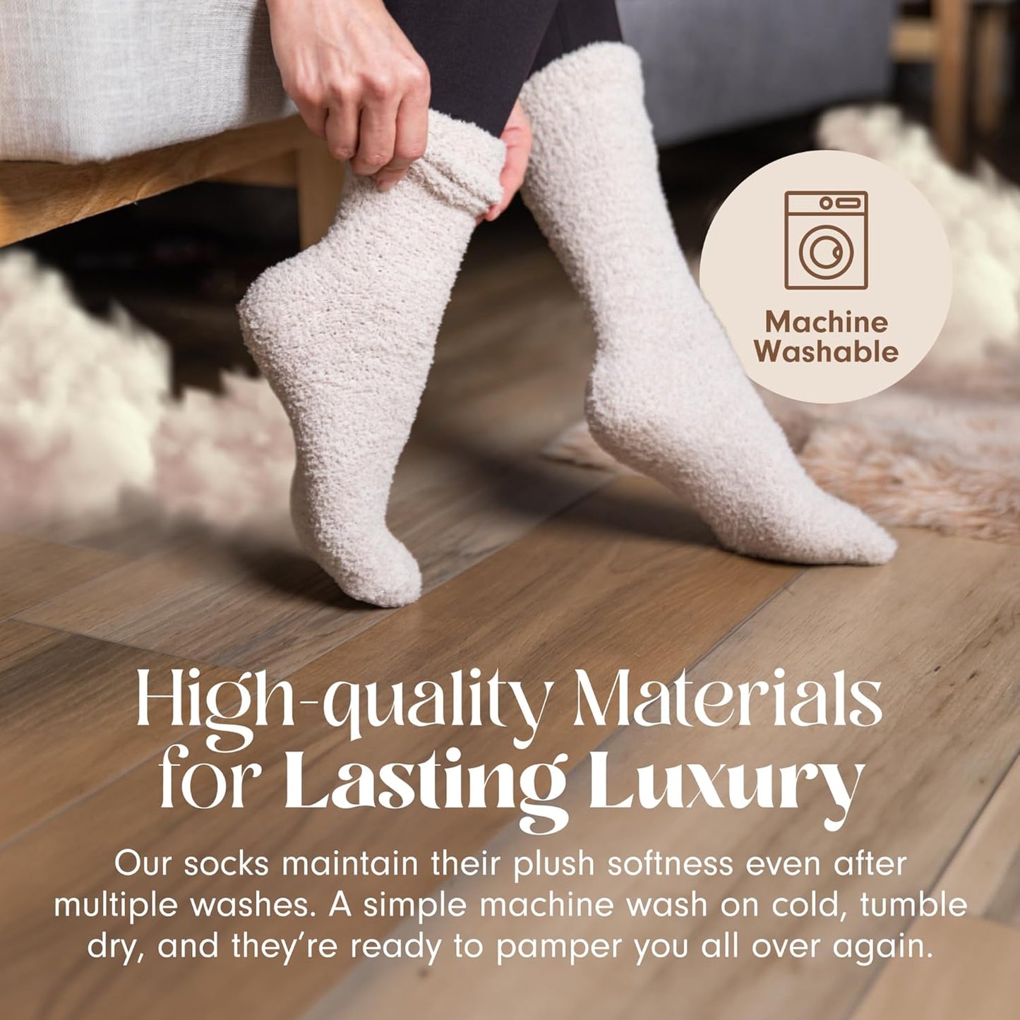 Warm & Cozy Ultra-Luxe Cloud Sock for Women & Men - Super Soft Luxurious Fabric Sleep Socks